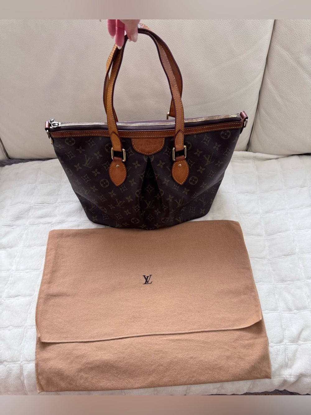 💯 Louis Vuitton Palermo Brown Monogram Canvas Shoulder Bag